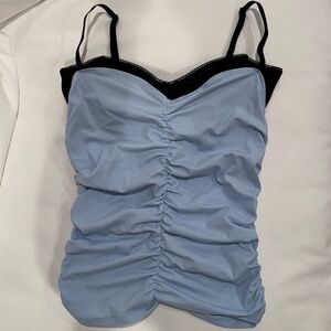 Miaou Renzo Ruched Mesh Tube Top